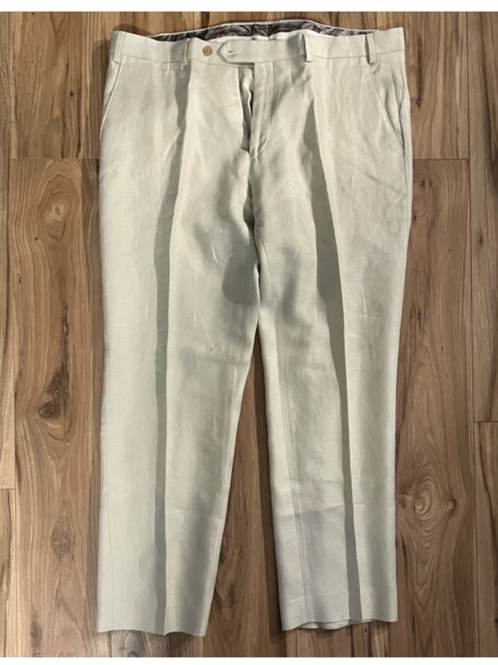 Lauren Ralph Lauren Men's Cream Linen Trim Fit Chinos 36x30